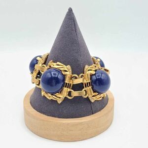J Crew Navy Cabochon with Crystal Accents Bracelet